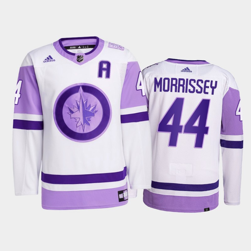 Josh Morrissey #44 Winnipeg Jets 2021 FightsCancer White Primegreen Jersey