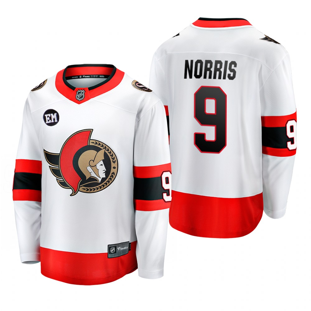 Josh Norris #9 Ottawa Senators Mr. Melnyk Patch 2022-23 White Away Jersey