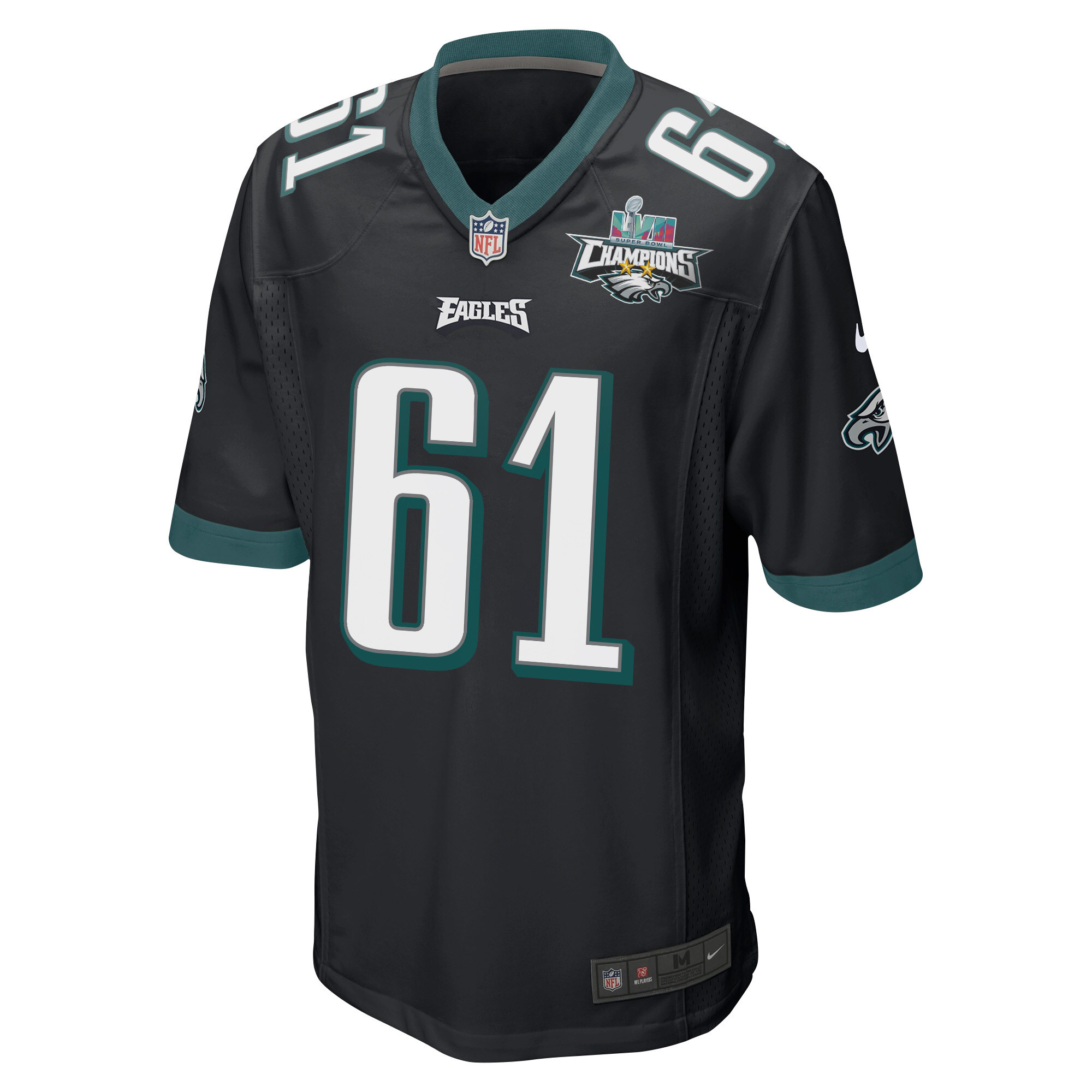 Josh Sills 61 Philadelphia Eagles Super Bowl LVII Champions 2 Stars Men Game Stitched Jersey – Black