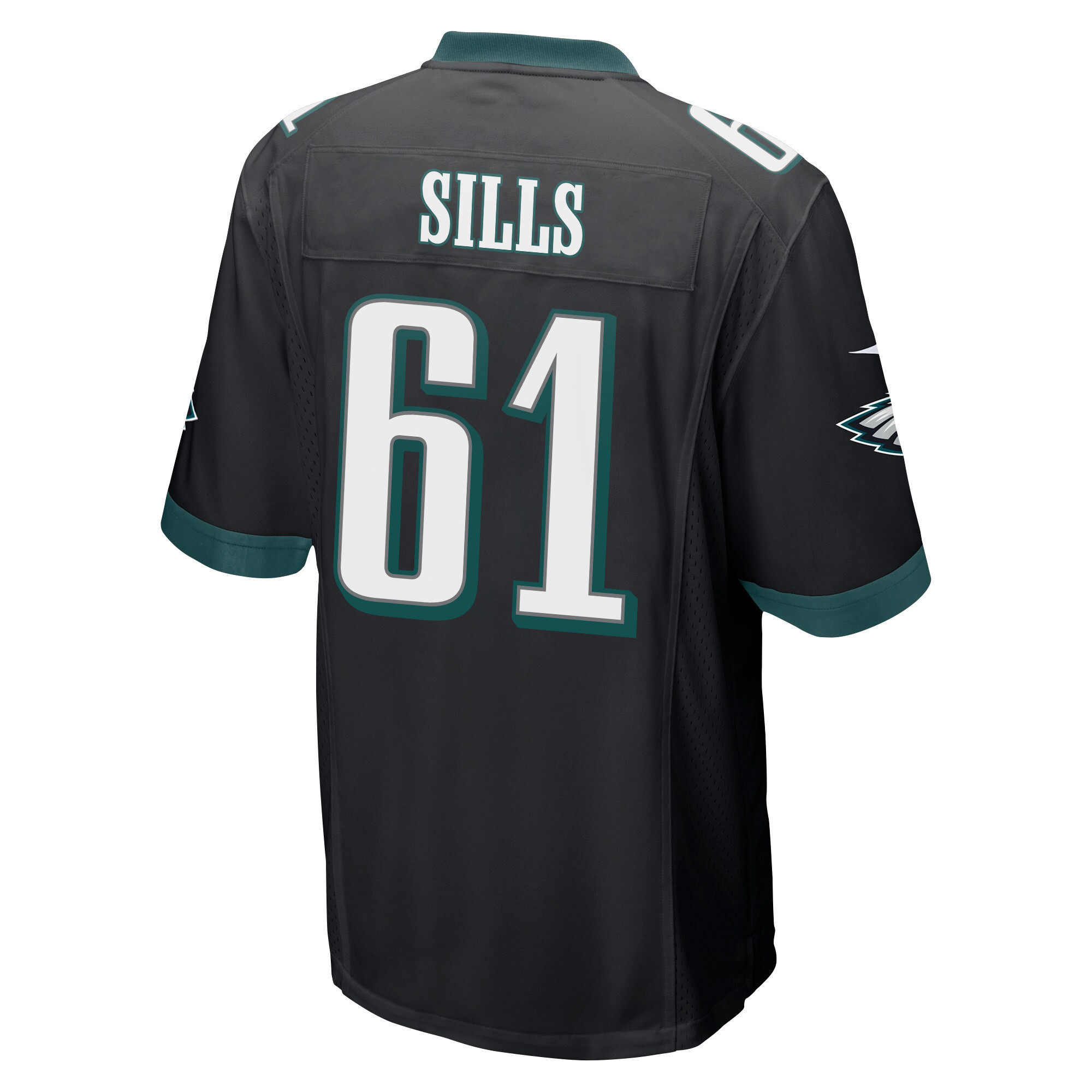 Josh Sills 61 Philadelphia Eagles Super Bowl LVII Champions 2 Stars Men Game Stitched Jersey – Black