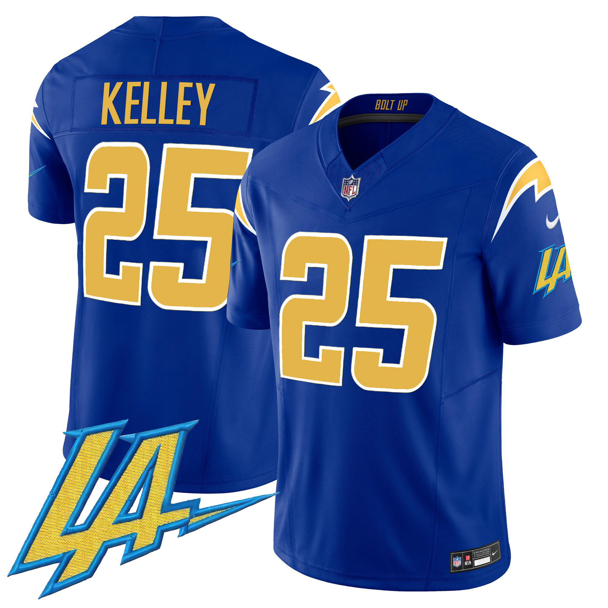 Joshua Kelley Men's Los Angeles Chargers Vapor Limited V2 Royal Jersey - All Stitched