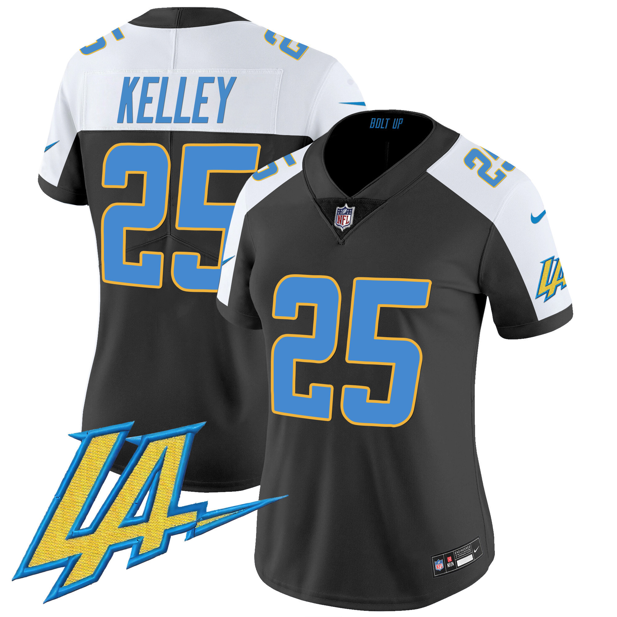 Joshua Kelley Women's Los Angeles Chargers Vapor Limited V2 Black Alternate Jersey - All Stitched