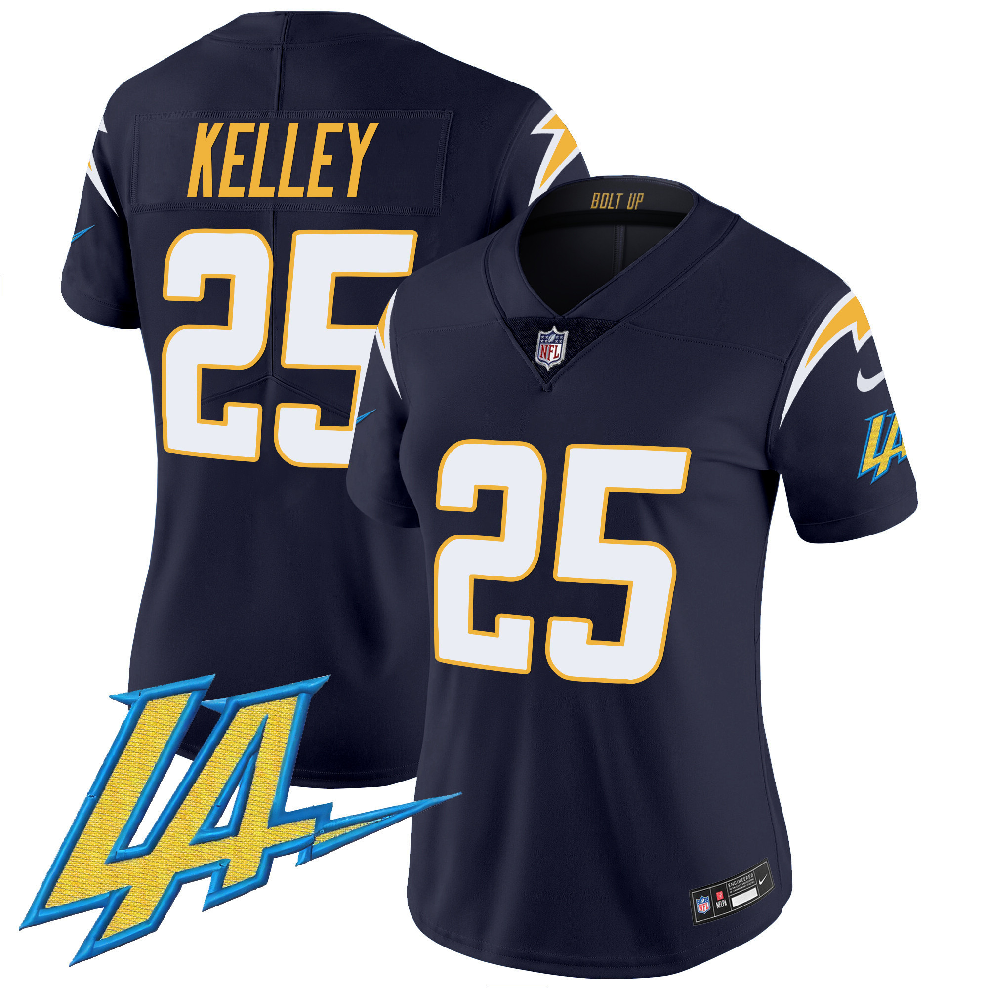Joshua Kelley Women's Los Angeles Chargers Vapor Limited V2 Navy Jersey - All Stitched