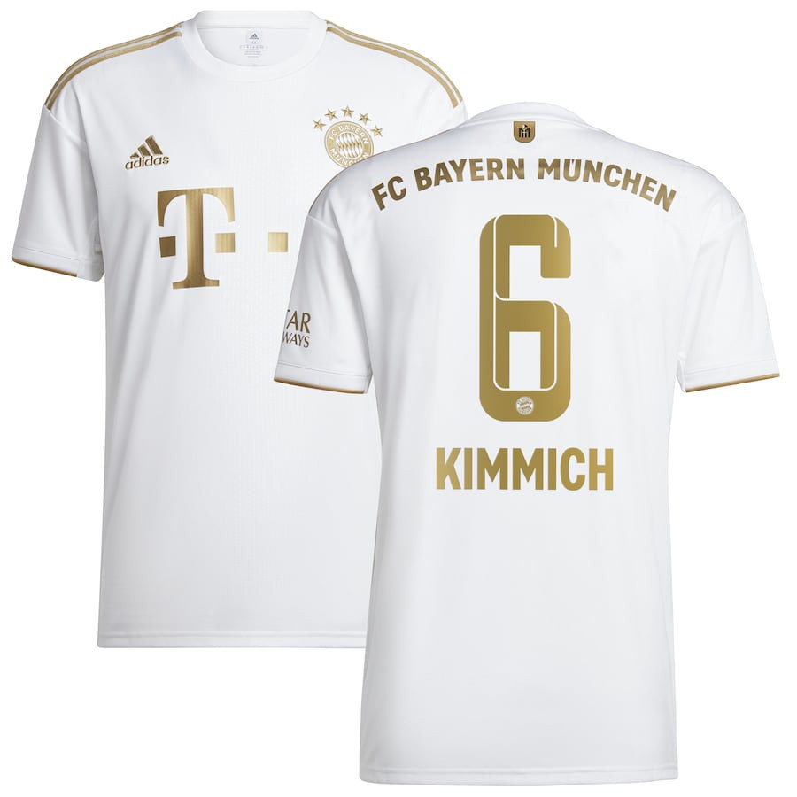 Joshua Kimmich 6 Bayern Munich  2022/23 Away Player Soccer Jersey – White