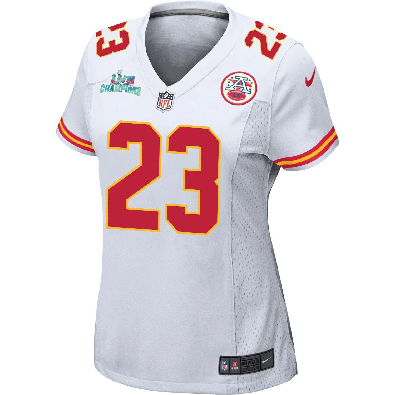 Joshua Williams 23 Kansas City Chiefs Super Bowl LVII Champions Women Game Stitched Jersey – White