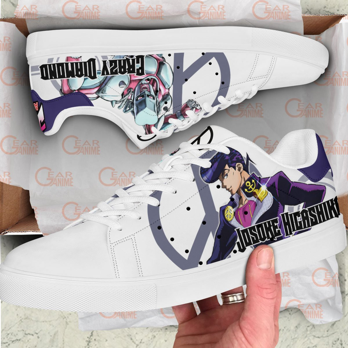 Josuke Higashikata Skate Sneakers Custom Anime Jojo’s Bizarre Adventure Shoes