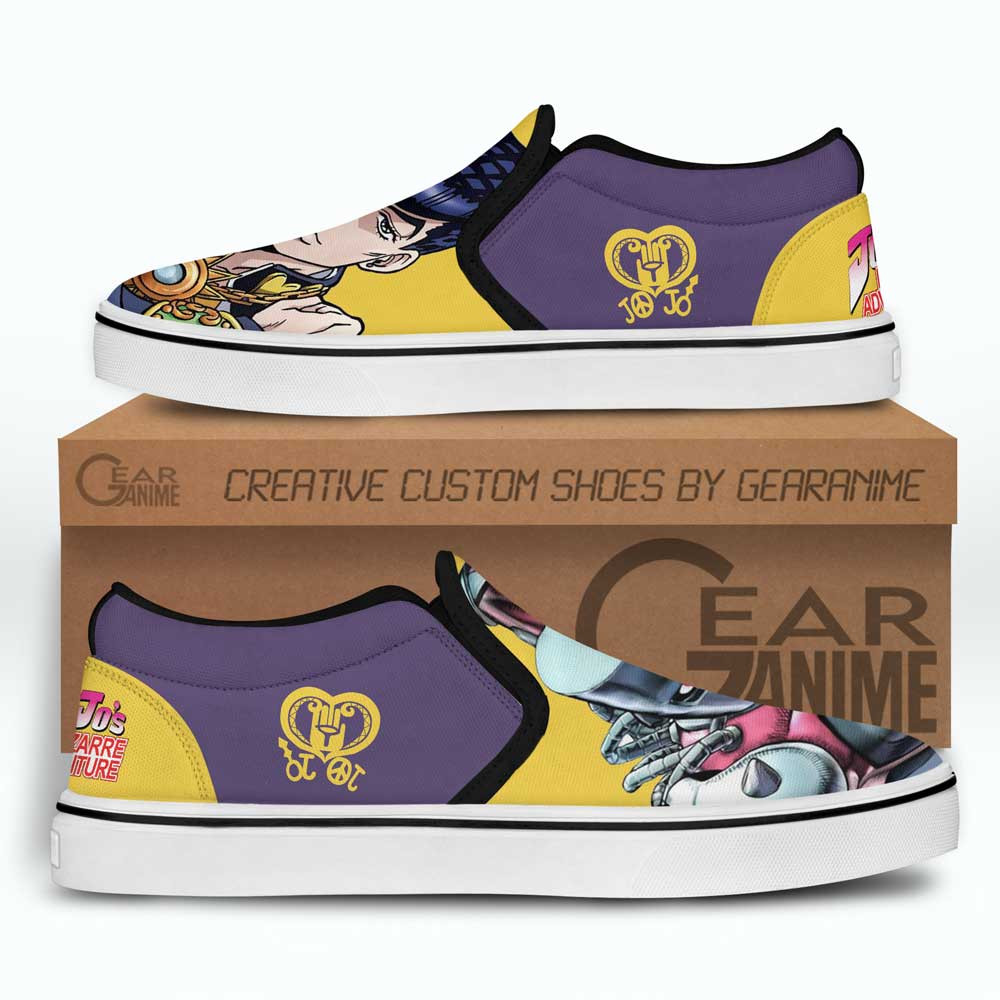 Josuke Higashikata Slip-On Shoes Canvas Custom Anime JoJo’s Bizarre Adventure Shoes