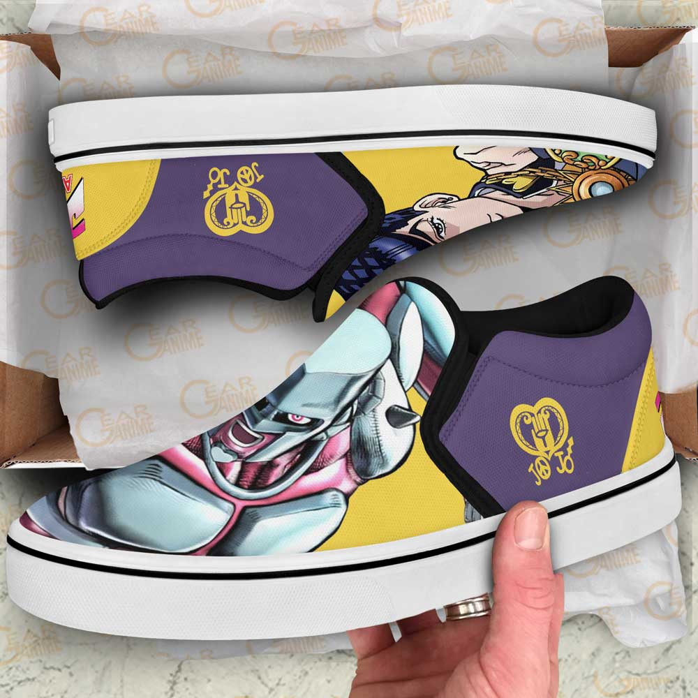 Josuke Higashikata Slip-On Shoes Canvas Custom Anime JoJo’s Bizarre Adventure Shoes