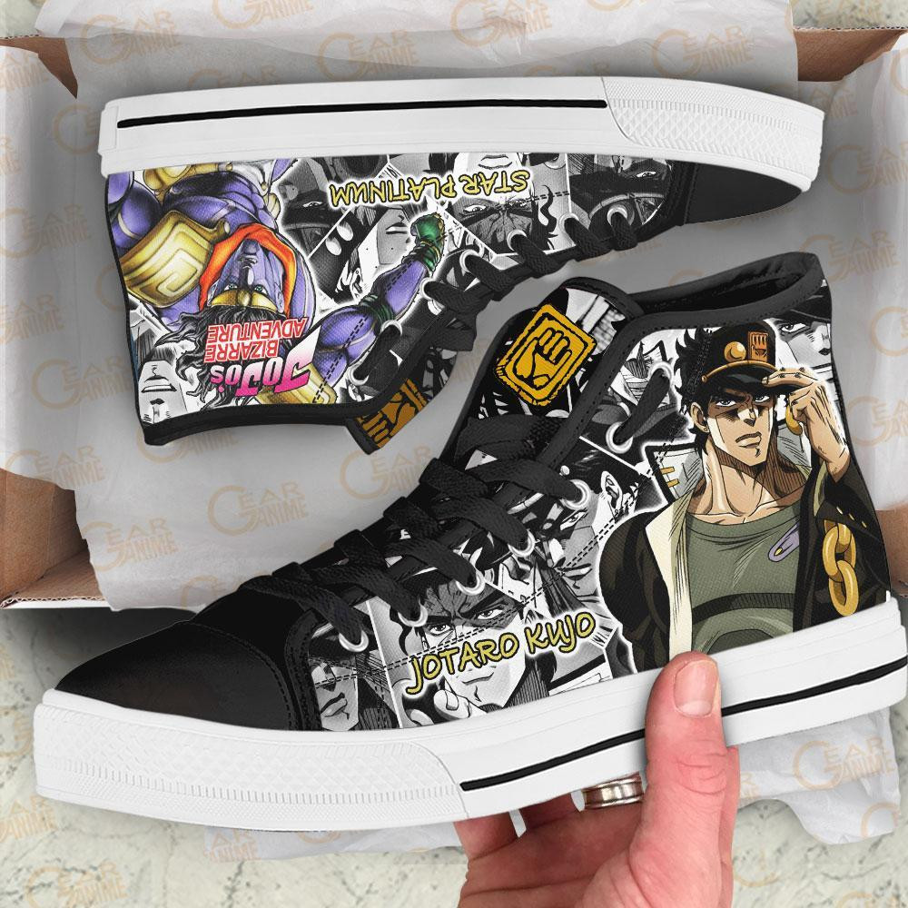 Jotaro Kujo High Top Shoes Custom Manga Anime Jojo’s Birraze Adventure Sneakers
