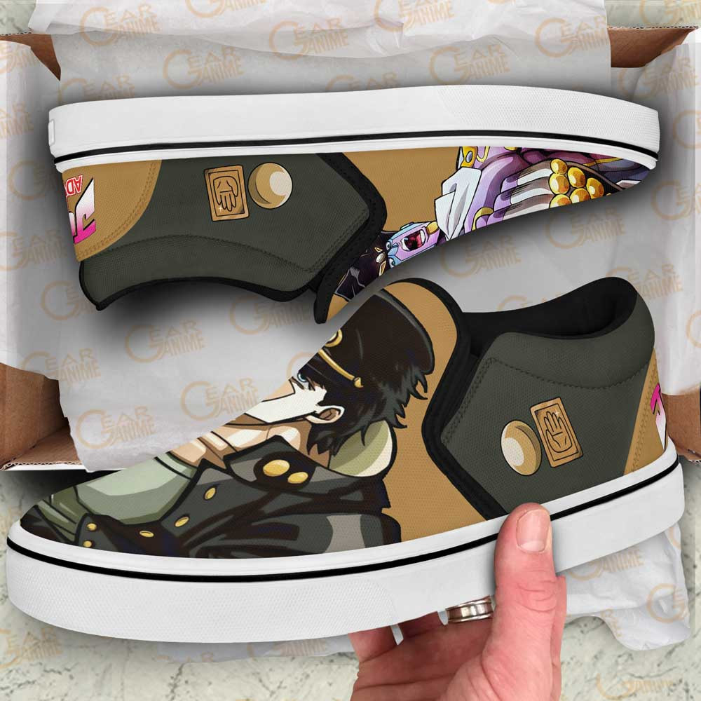 Jotaro Kujo Slip-On Shoes Canvas Custom Anime JoJo’s Bizarre Adventure Shoes