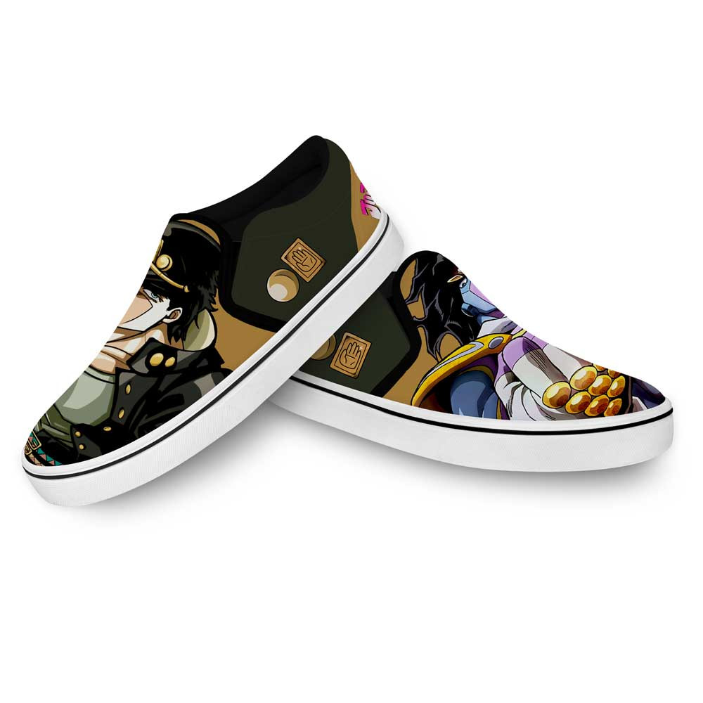 Jotaro Kujo Slip-On Shoes Canvas Custom Anime JoJo’s Bizarre Adventure Shoes