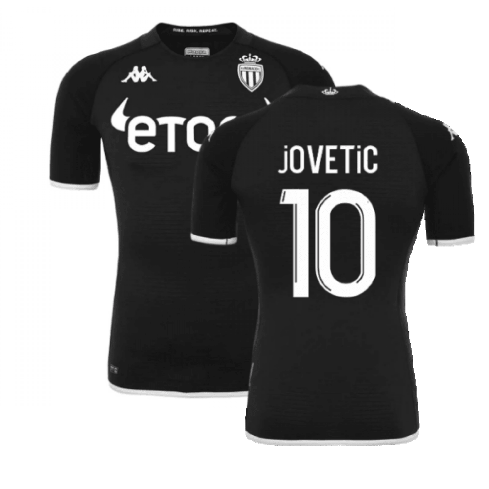 Jovetic 10 AS Monaco 2022/23 Away Player Soccer Jersey – Black