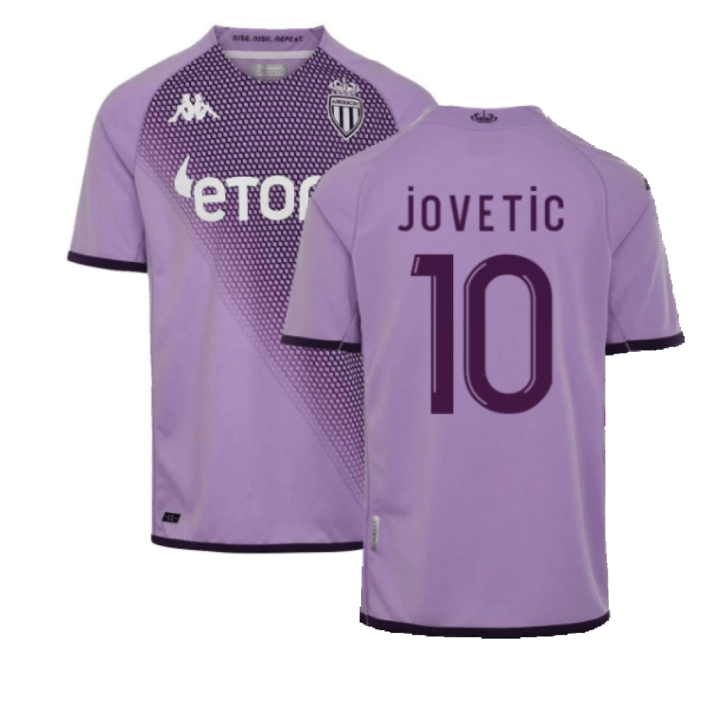 Jovetic 10 AS Monaco 2022/23 Third Player Soccer Jersey – Purple