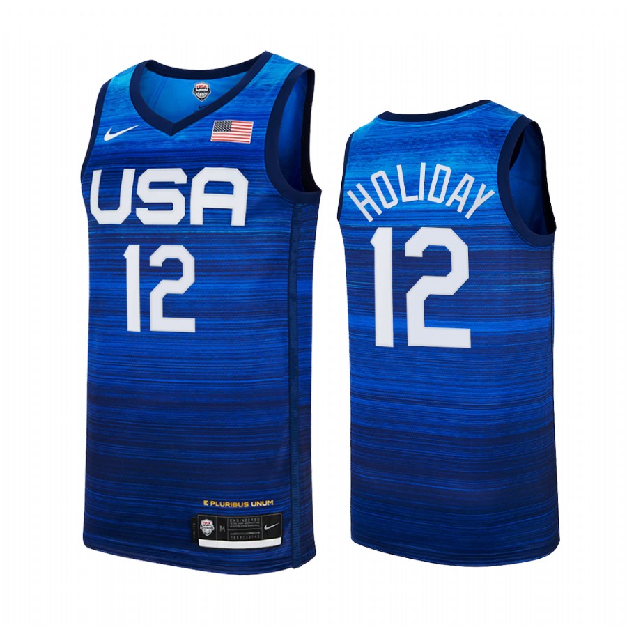 Jrue Holiday USA #12 Blue Tokyo Olympics 2021 Away Jersey
