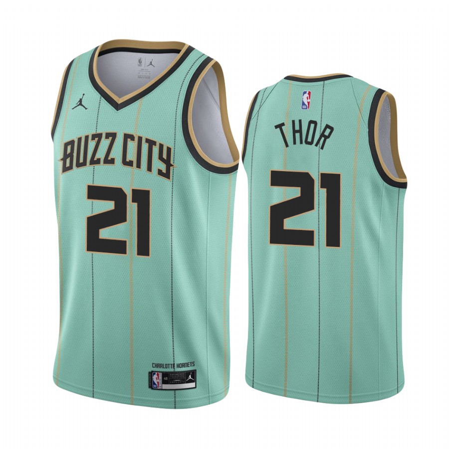 JT Thor 2021 NBA Draft Charlotte Hornets City Edition Jersey Mint Green