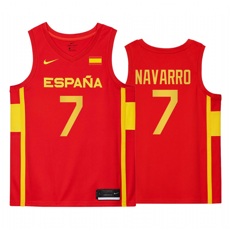 Juan Carlos Navarro Spain #7 Gasol Olymipcs Game Limited Jersey