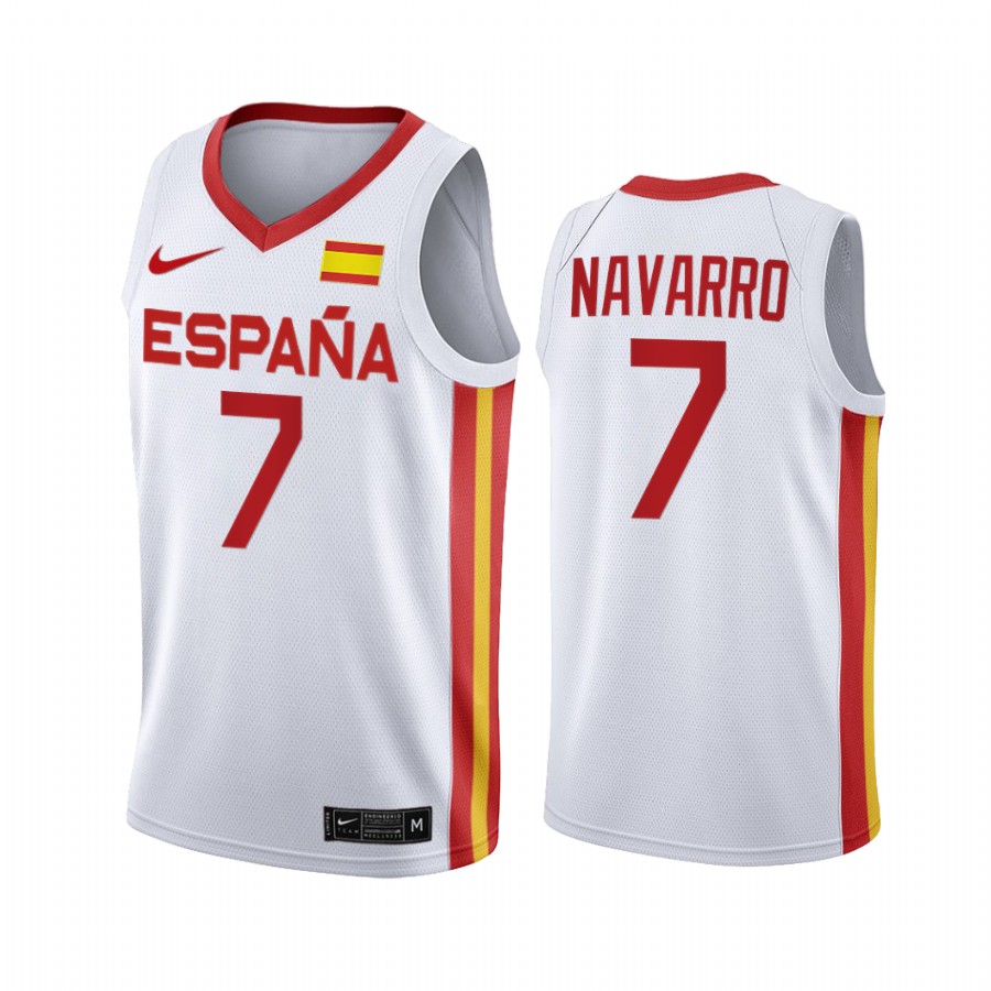 Juan Carlos Navarro Spain #7 White 2021 Tokyo Olymipcs Limited Jersey