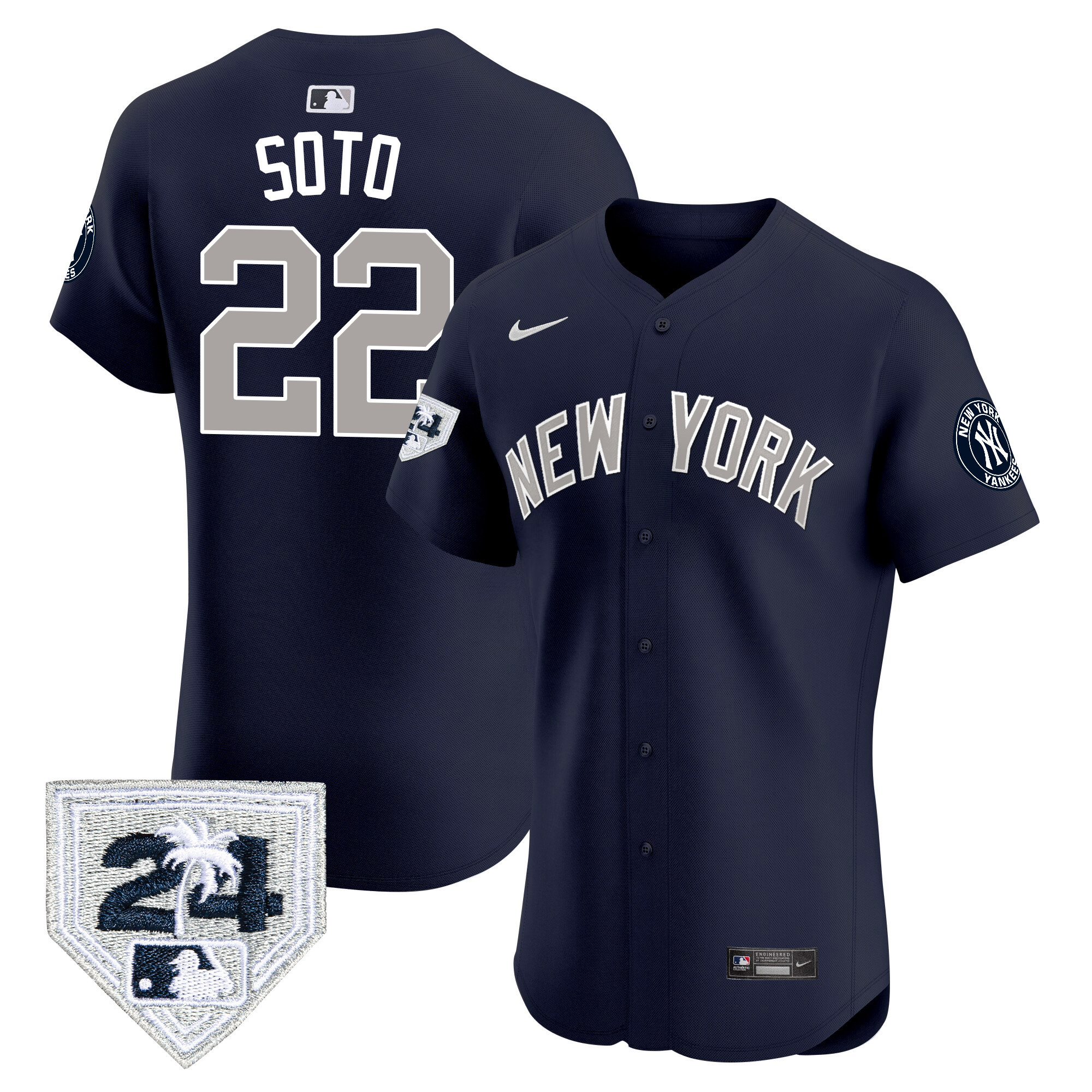 Juan Soto Men's New York Yankees 2024 Spring Training Patch Vapor Premier Elite V2 Alternate Jersey - All Stitched