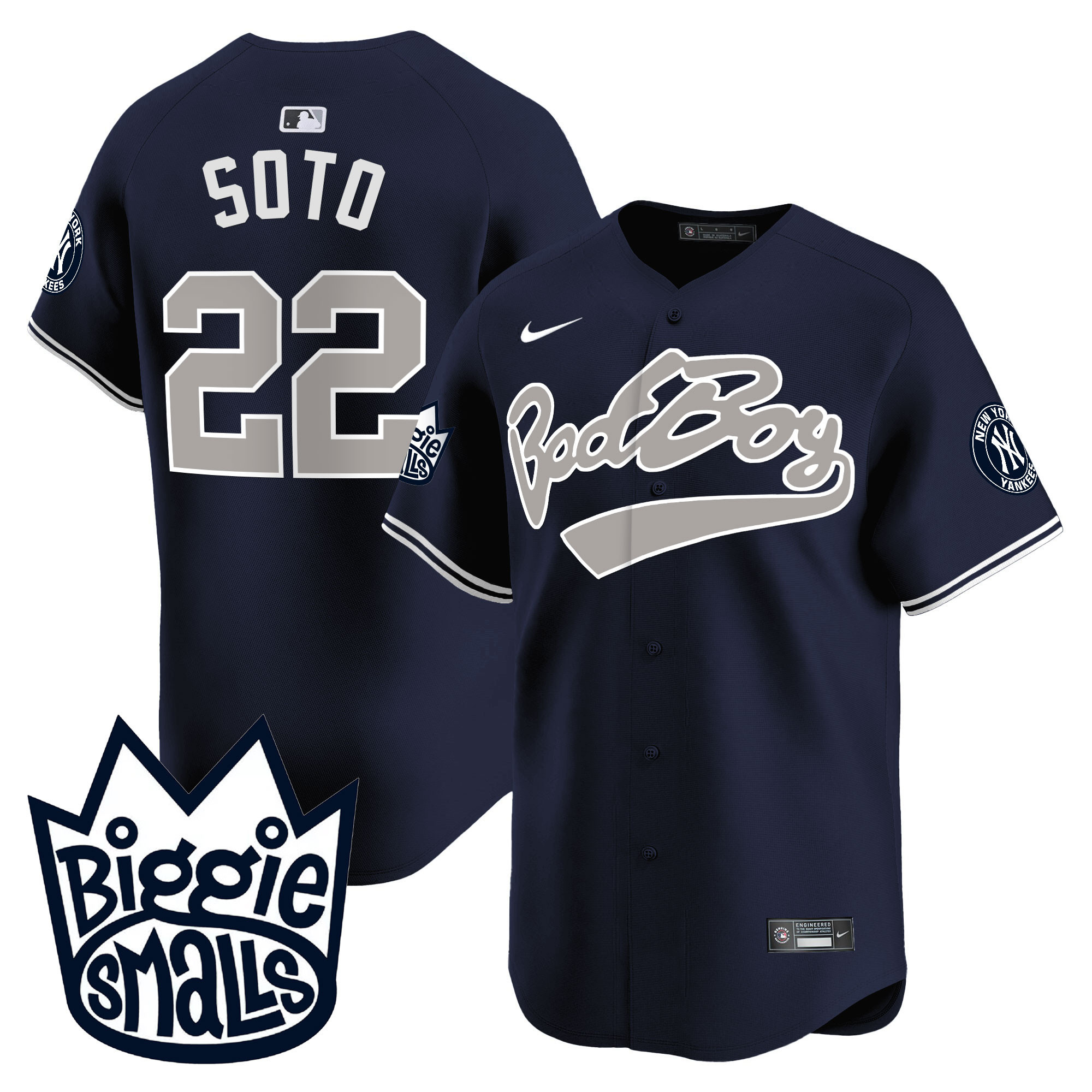 Juan Soto Men's New York Yankees Biggie Smalls Vapor Premier Limited Alternate Jersey - All Stitched