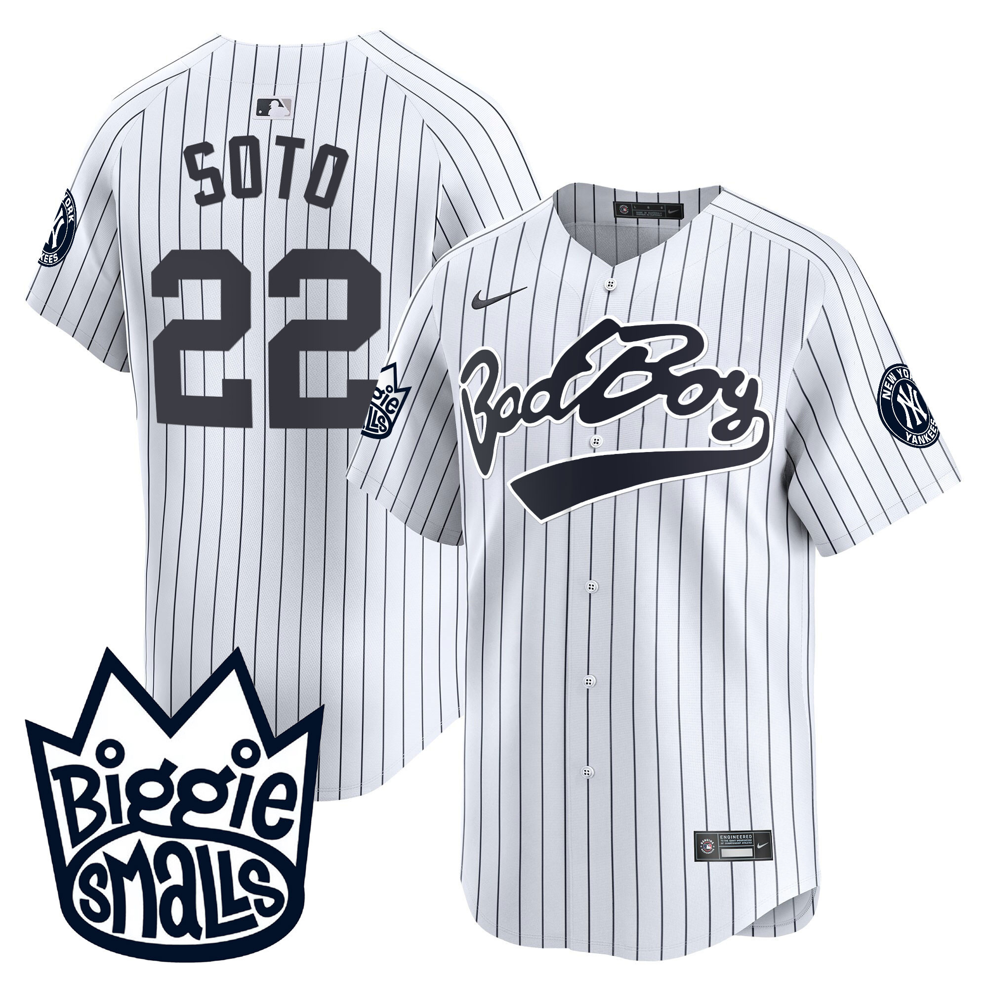 Juan Soto Men's New York Yankees Biggie Smalls Vapor Premier Limited White Jersey - All Stitched