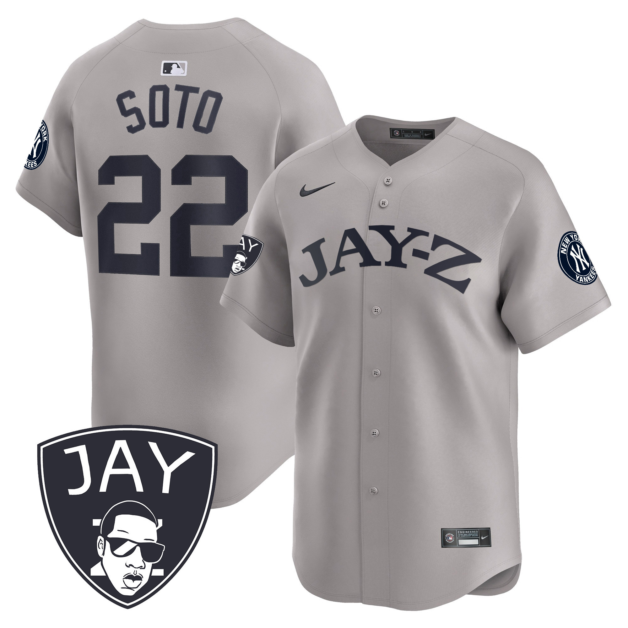 Juan Soto Men's New York Yankees Jay-Z Vapor Premier Limited Gray Jersey - All Stitched
