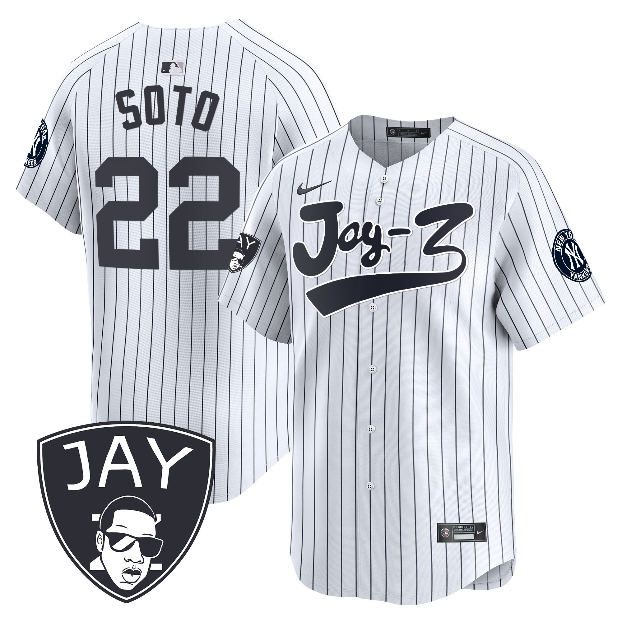 Juan Soto Men's New York Yankees Jay-Z Vapor Premier Limited V2 White Jersey - All Stitched