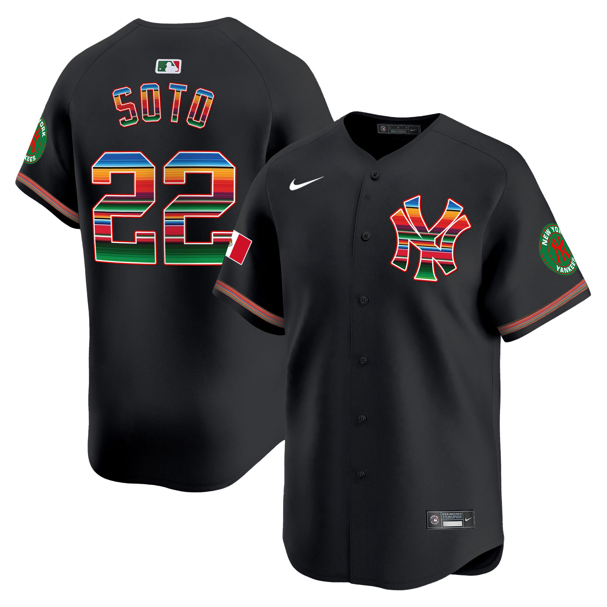 Juan Soto Men's New York Yankees Mexico Vapor Premier Limited Black Jersey - All Stitched