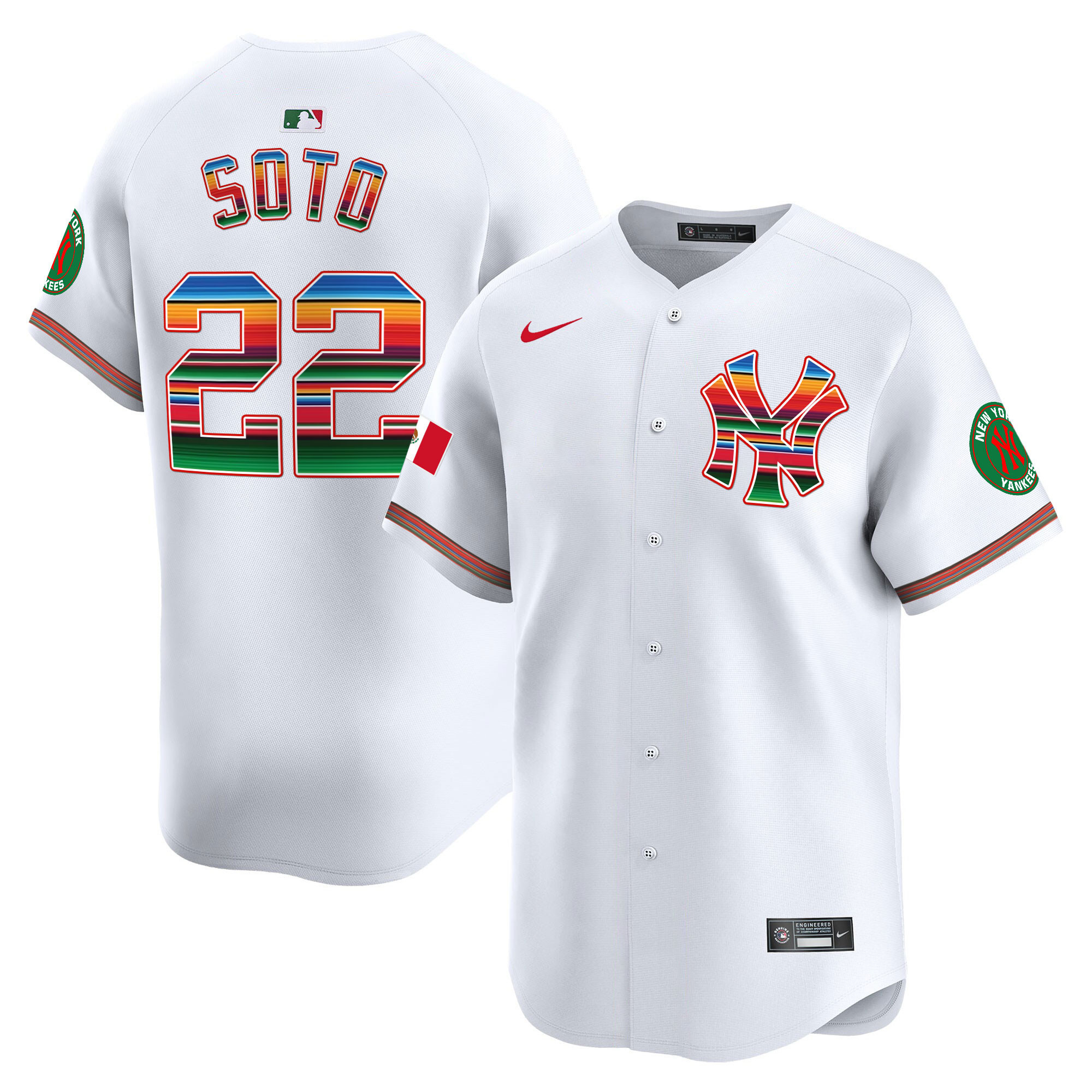 Juan Soto Men's New York Yankees Mexico Vapor Premier Limited White Jersey - All Stitched