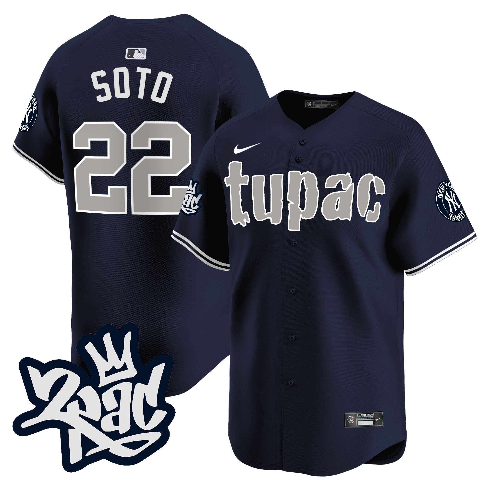 Juan Soto Men's New York Yankees Tupac Shakur Vapor Premier Limited Alternate Jersey - All Stitched