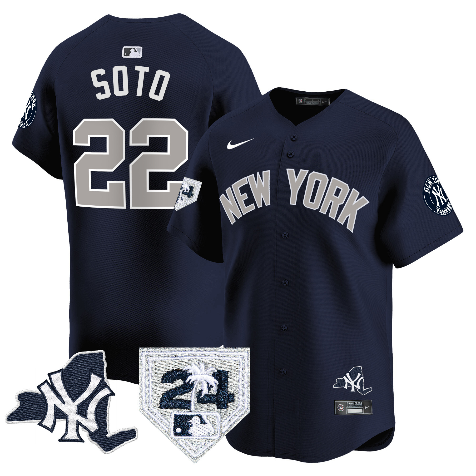 Juan Soto Men's New York Yankees Vapor Premier Limited - New York Patch Alternate Jersey - All Stitched