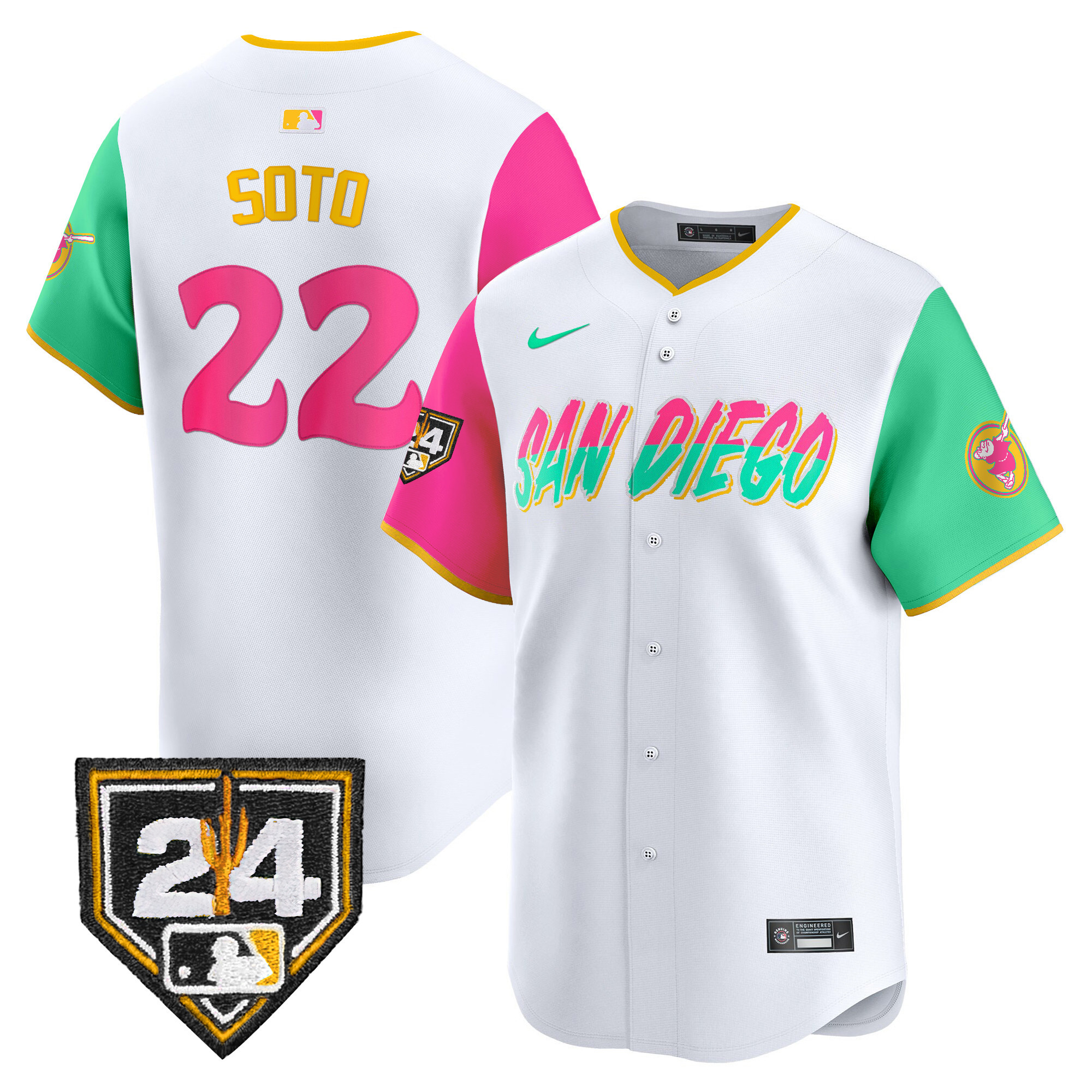 Juan Soto Men's San Diego Padres 2024 Spring Training Patch Vapor Premier Limited City Connect Jersey - All Stitched