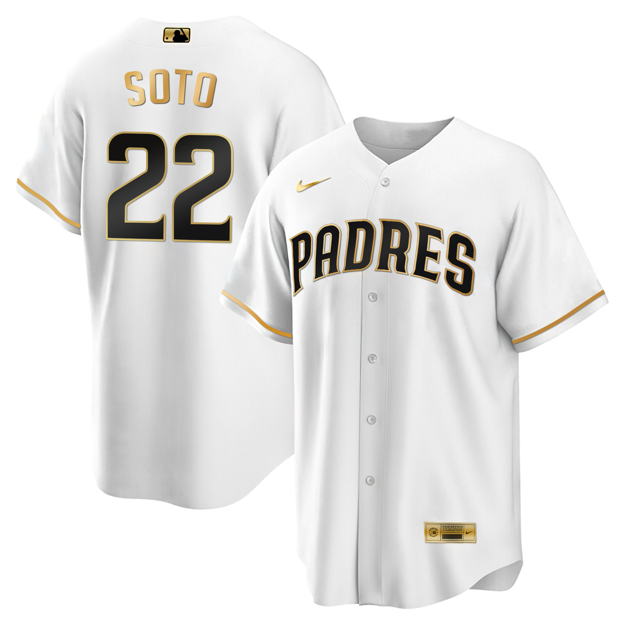 Juan Soto Men's San Diego Padres Black Limited & Gold Cool White Gold Jersey - All Stitched