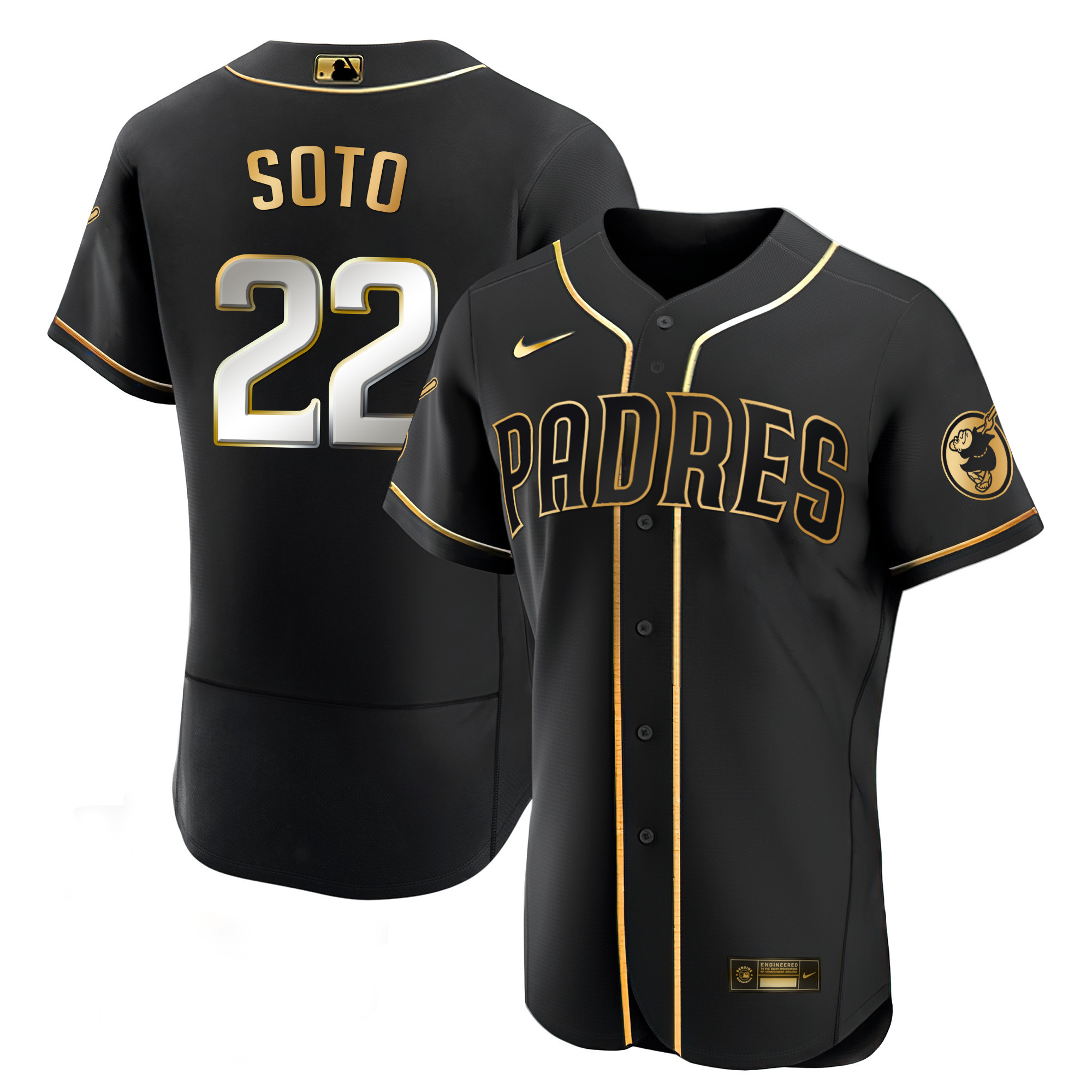 Juan Soto Men's San Diego Padres Black Limited & Gold Flex Black Limited Jersey - All Stitched