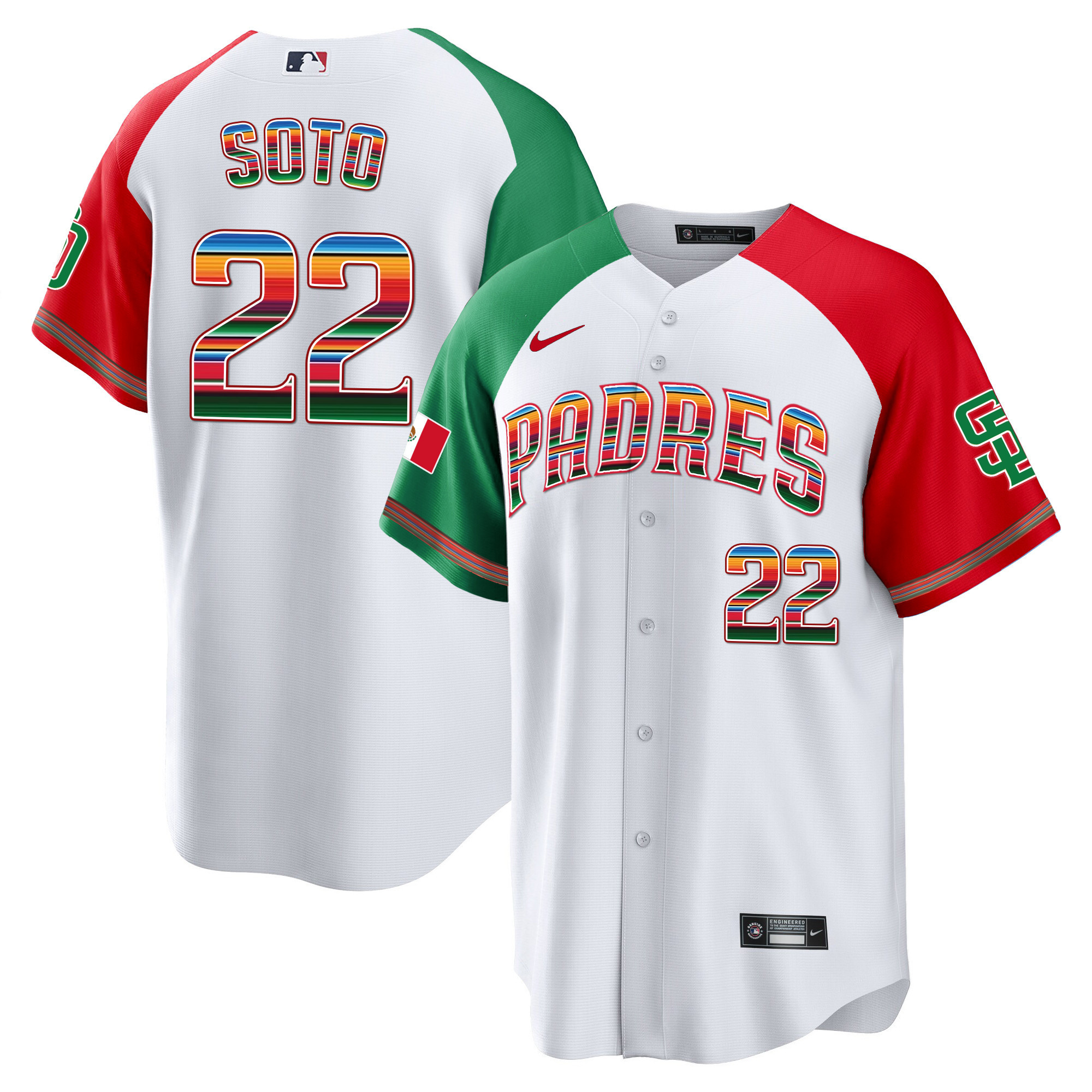 Juan Soto Men's San Diego Padres Mexico Cool Base Limited Alternate Jersey - All Stitched