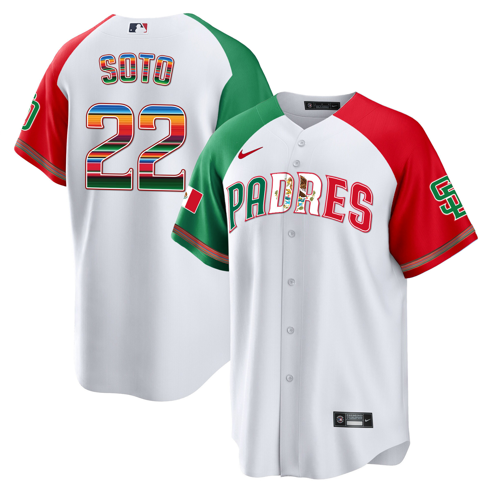 Juan Soto Men's San Diego Padres Mexico Cool Base Limited V2 Alternate Jersey - All Stitched