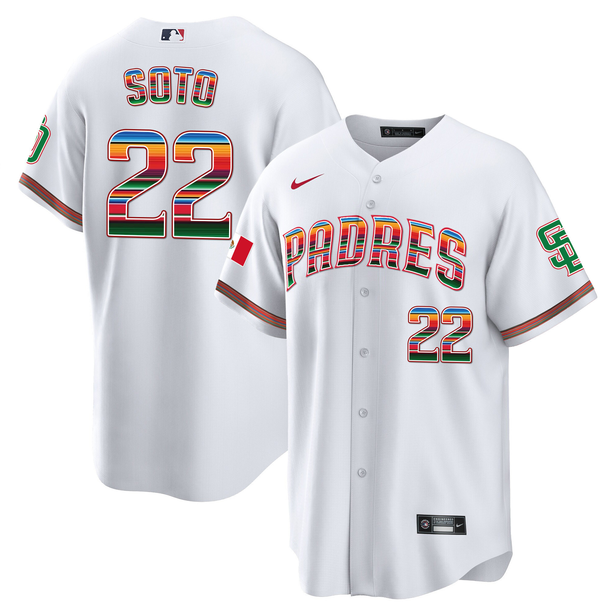 Juan Soto Men's San Diego Padres Mexico Cool Base Limited White Jersey - All Stitched
