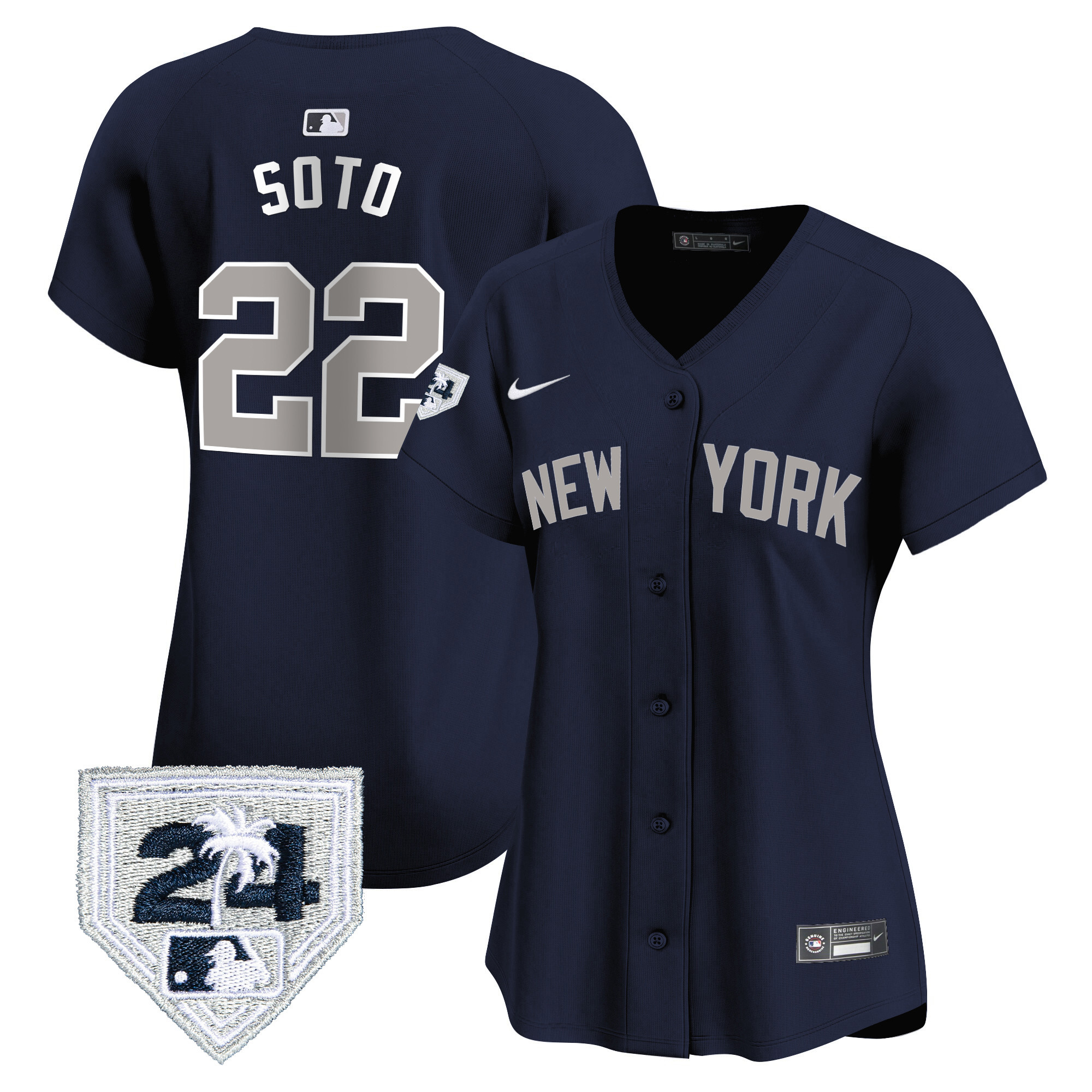 Juan Soto Women's New York Yankees 2024 Spring Training Patch Vapor Premier Limited Alternate Jersey - All Stitched