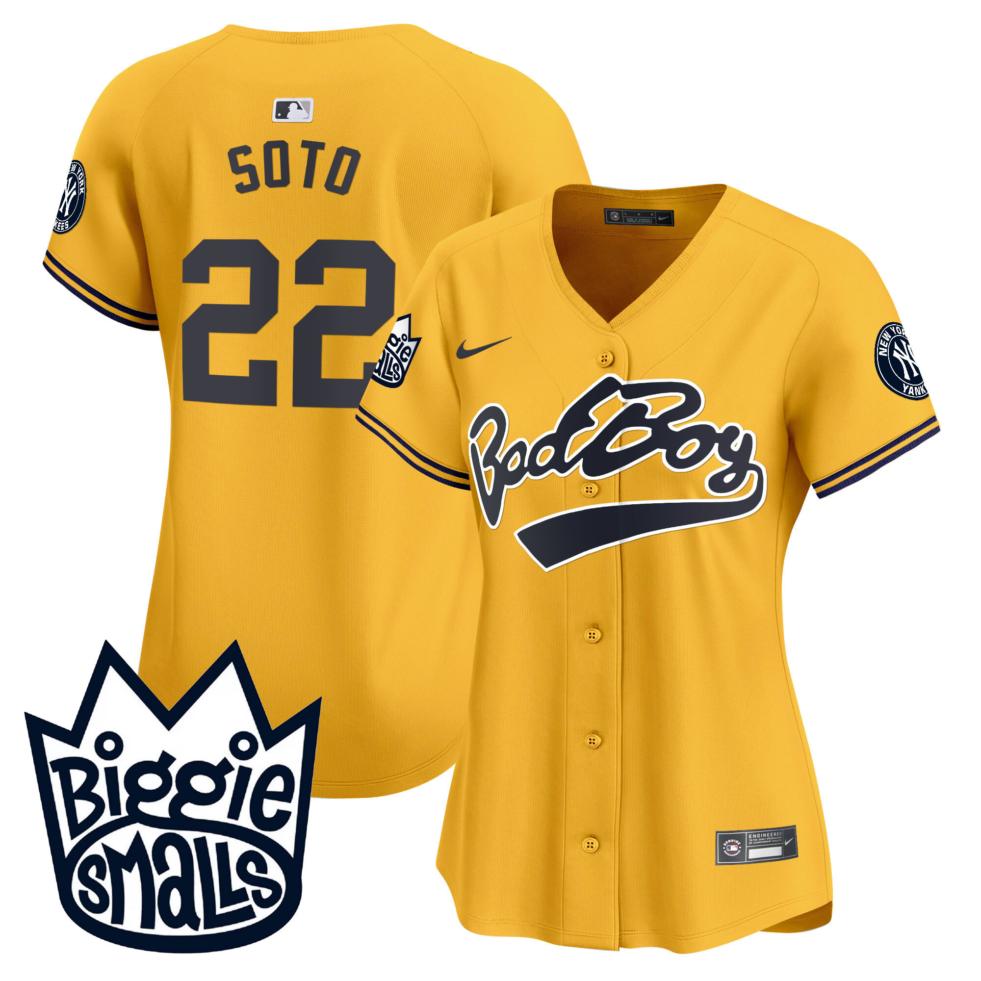 Juan Soto Women's New York Yankees Biggie Smalls Vapor Premier Limited Gold Jersey - All Stitched