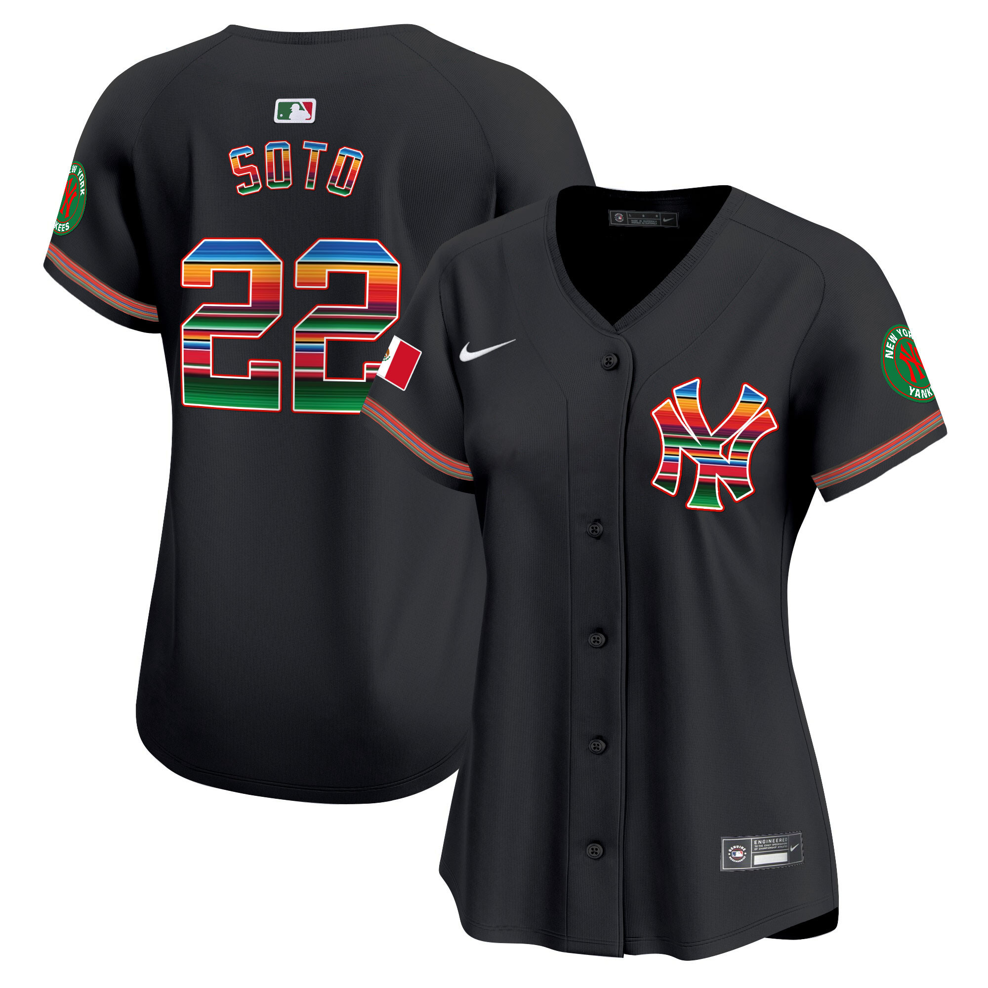 Juan Soto Women's New York Yankees Mexico Vapor Premier Limited Black Jersey - All Stitched