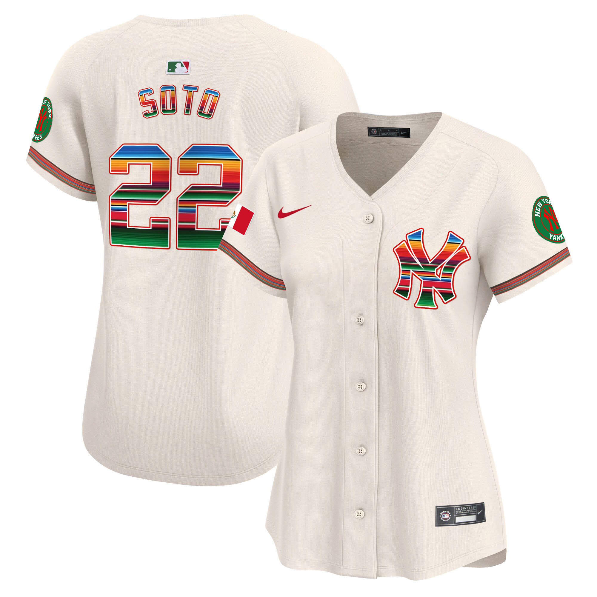 Juan Soto Women's New York Yankees Mexico Vapor Premier Limited Cream Jersey - All Stitched