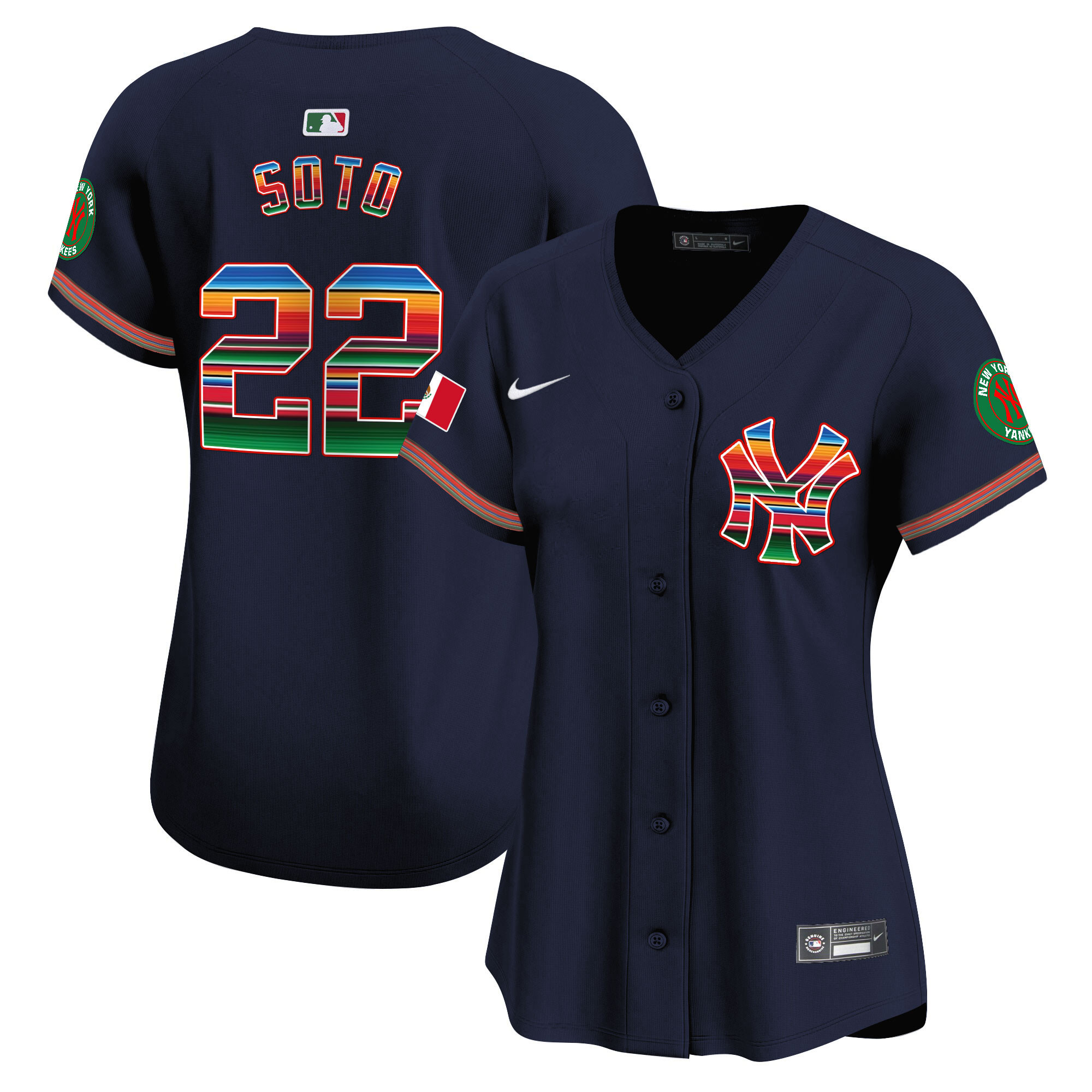 Juan Soto Women's New York Yankees Mexico Vapor Premier Limited Navy Jersey - All Stitched