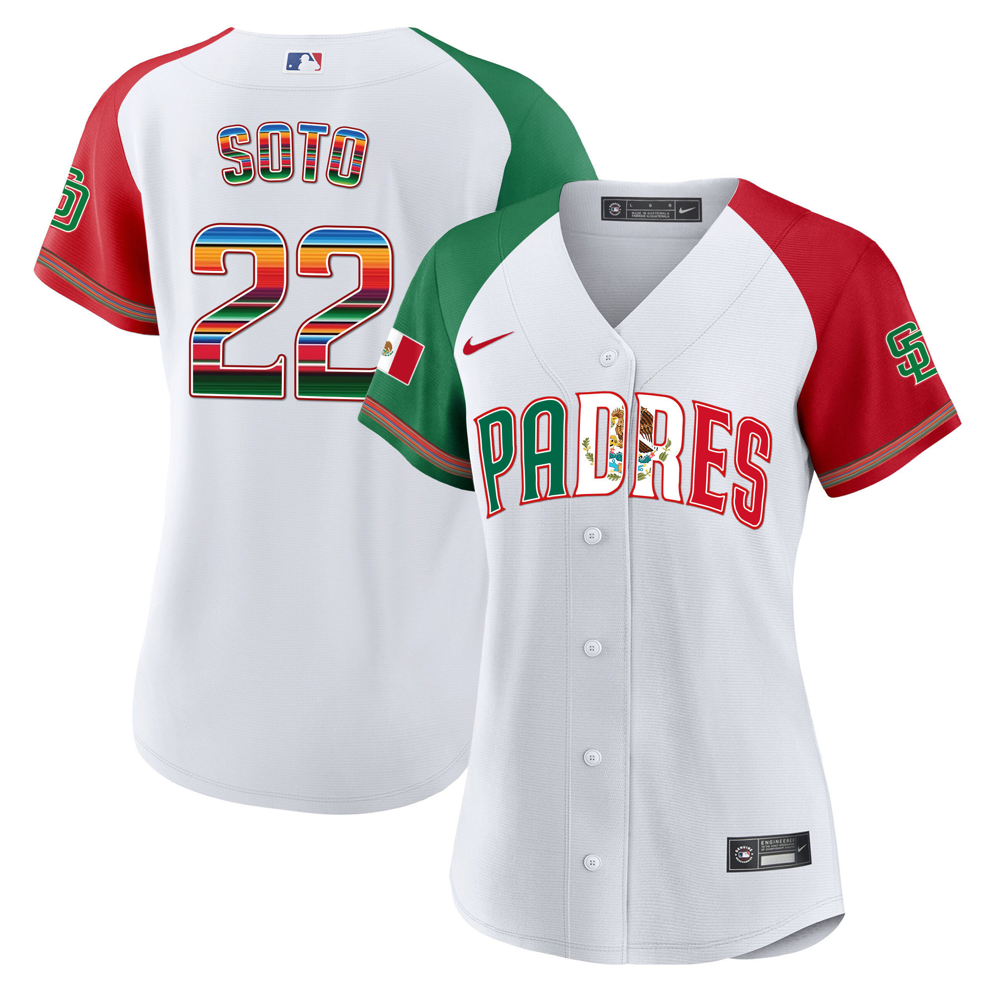 Juan Soto Women's San Diego Padres Mexico Cool Base Limited V2 Alternate Jersey - All Stitched