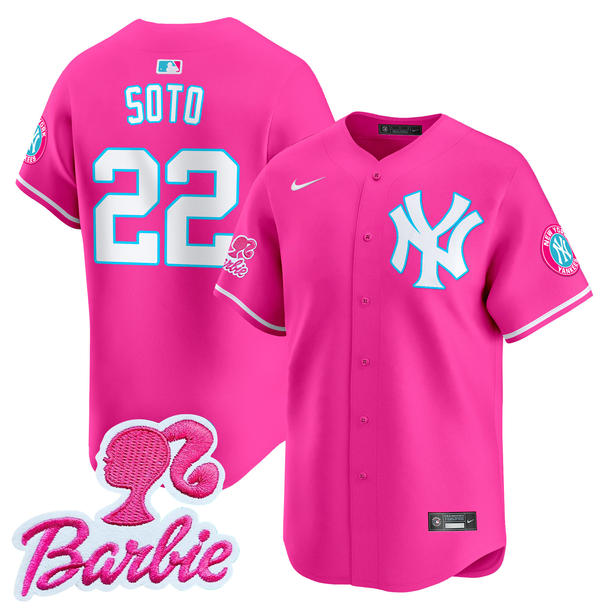 Juan SotoUnisex New York Yankees Barbie Patch Vapor Premier Limited Pink Jersey - All Stitched