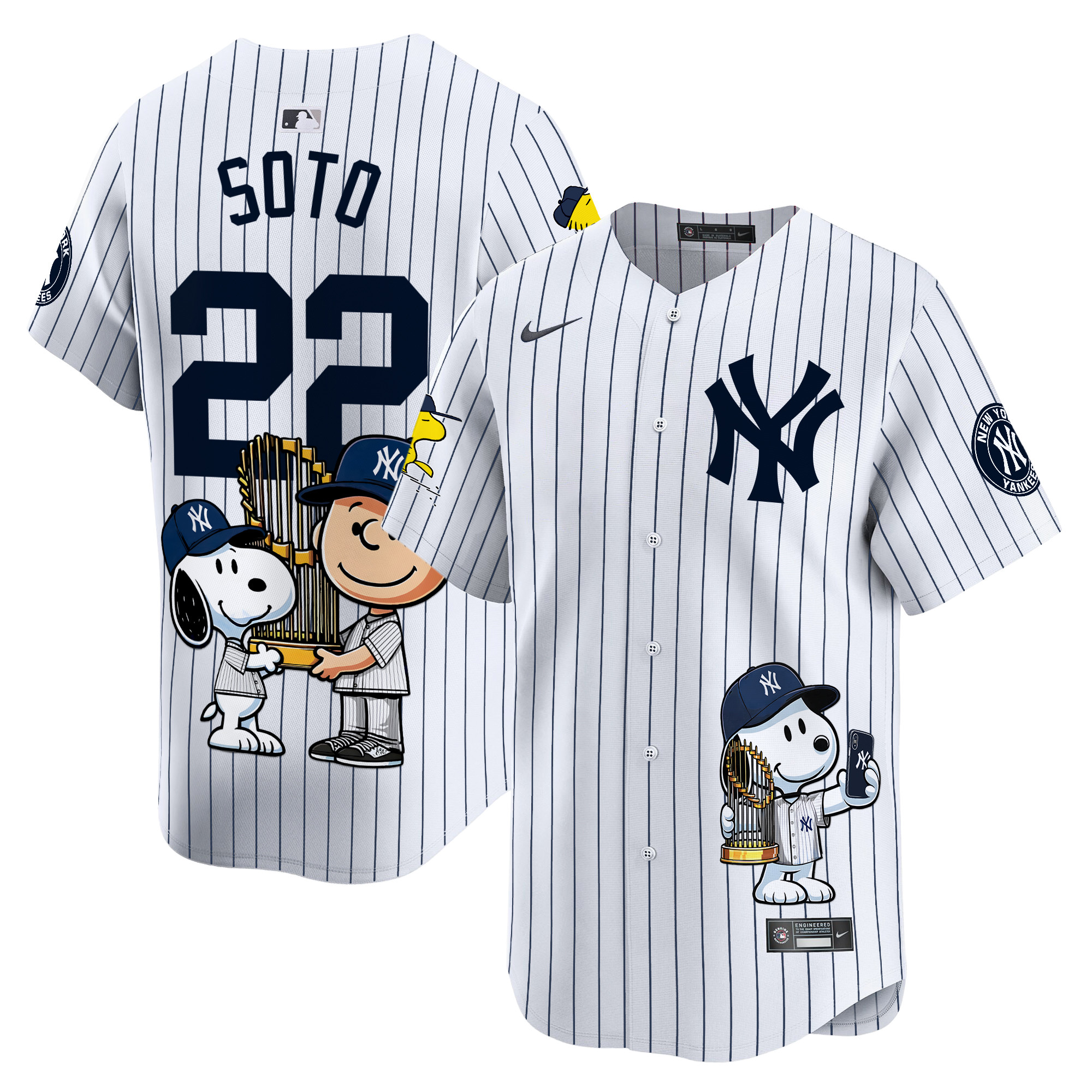 Juan SotoUnisex New York Yankees Peanut Snoopy Vapor Premier Limited White Jersey - Printed
