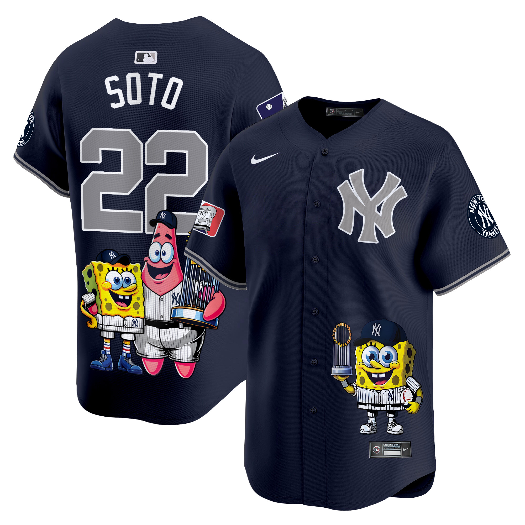 Juan SotoUnisex New York Yankees SpongeBob SquarePants Vapor Premier Limited Alternate Jersey - Printed