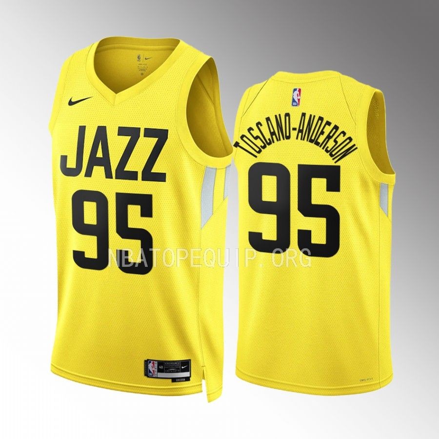 Juan Toscano-Anderson Utah Jazz #95 Yellow Jersey 2022-23 Icon Edition Swingman