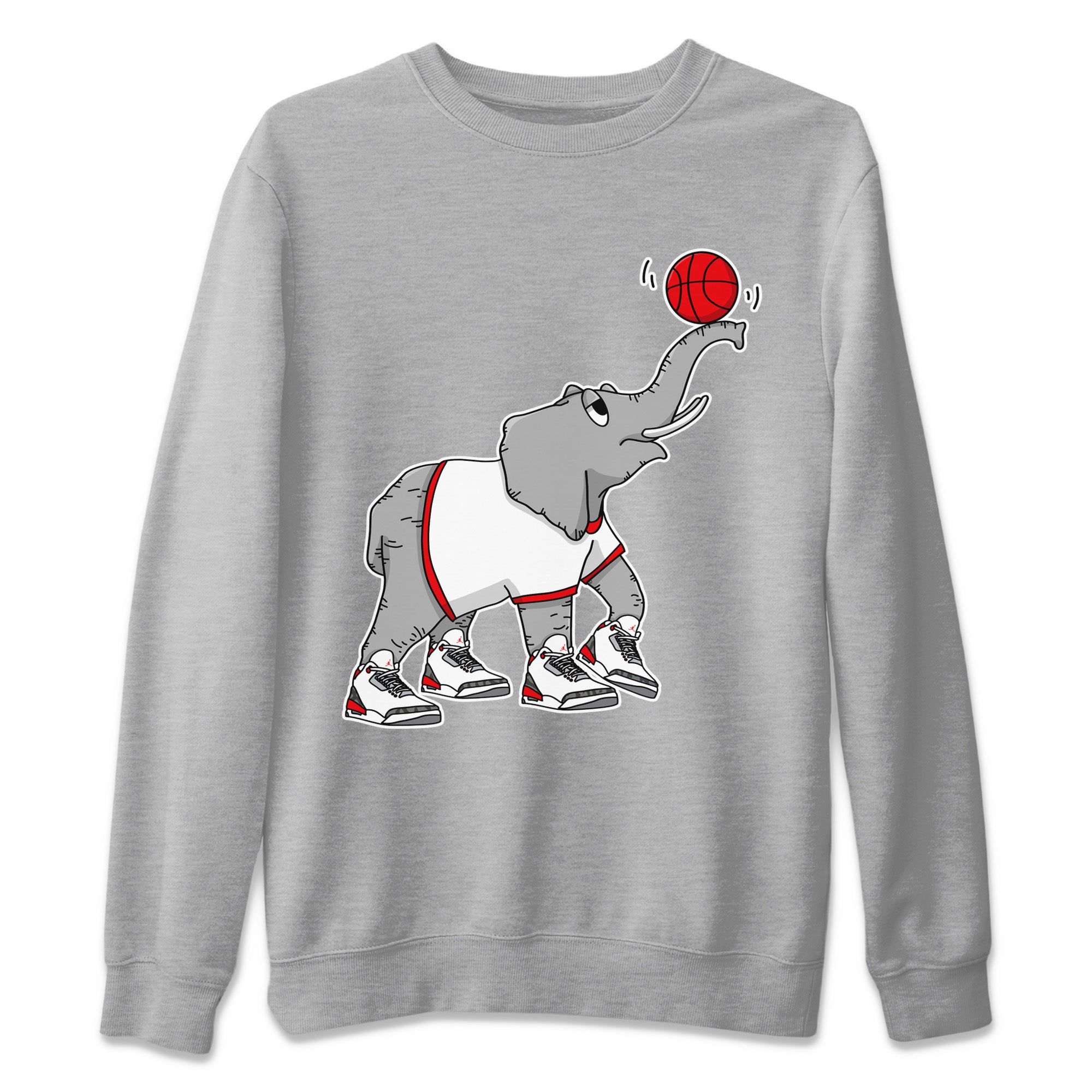 Juggling Elephant Unisex Sweater – Air Jordan 3 Fire Red, Sneakers Matching Sweater