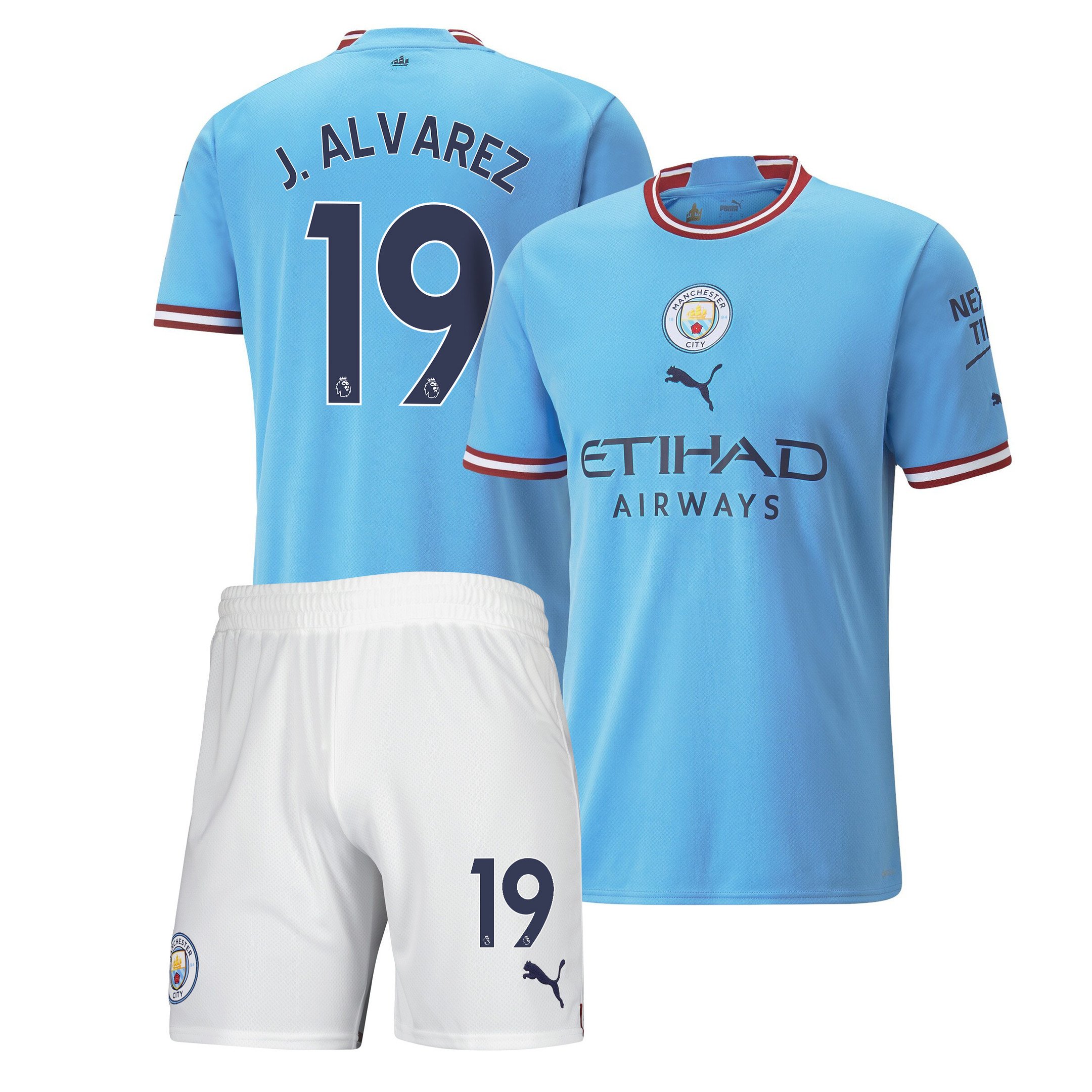 Julián Álvarez 19 Manchester City Home Kit 2022-23 Men Jersey – Sky Blue