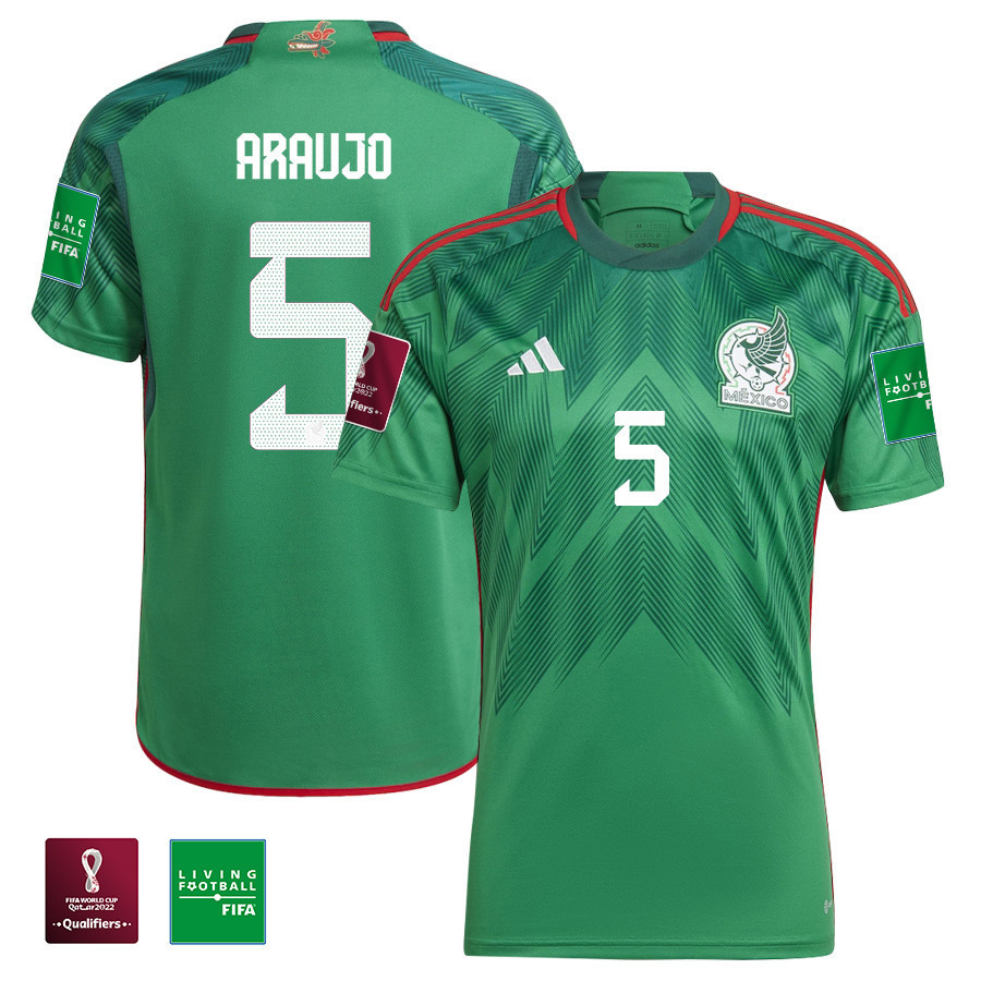 Julian Araujo 5 Mexico National Team FIFA World Cup Qatar 2022 Home Men Soccer Jersey With Patch