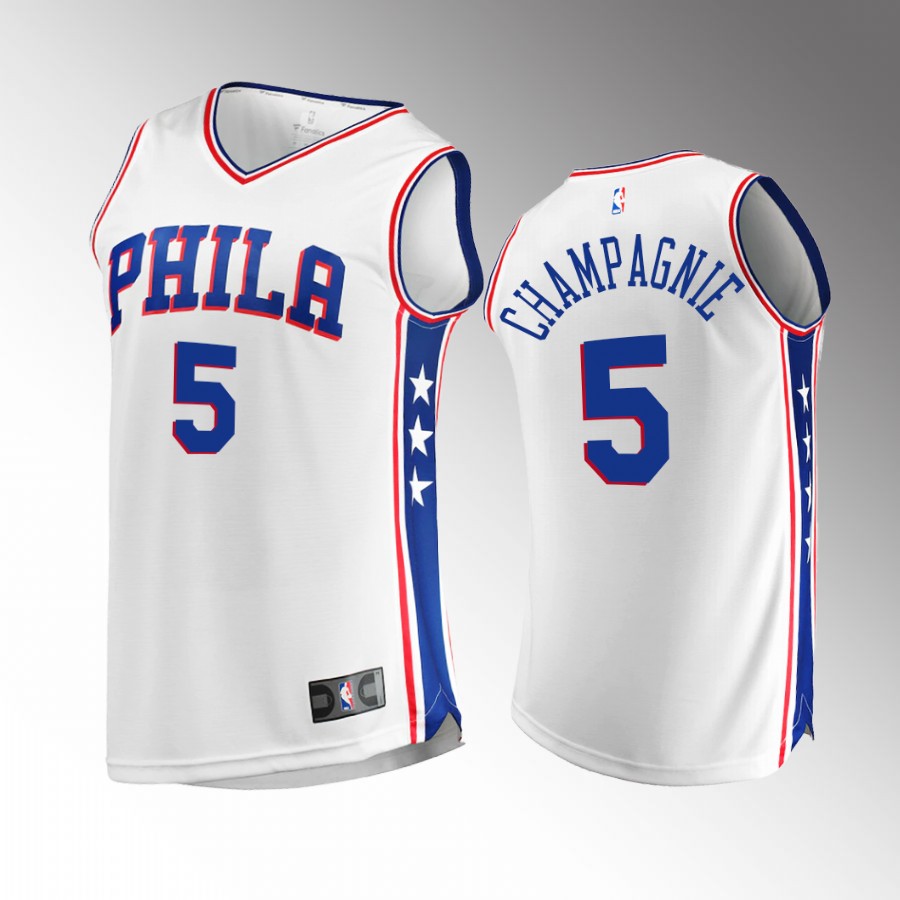 Julian Champagnie 76ers #5 White Jersey Fast Break Association